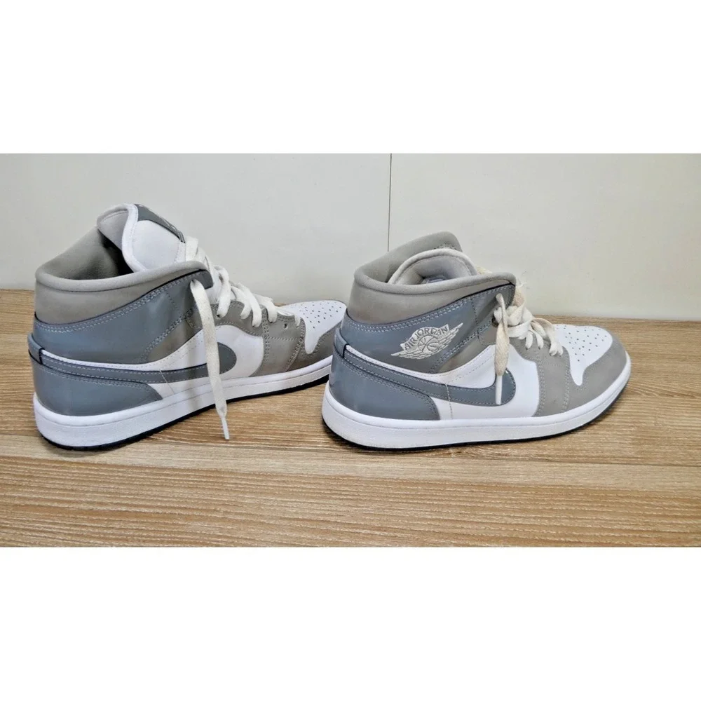 Nike Air Jordan 1 Mid SE Shoes White Medium Cool Grey HF3216-100 Men's NEW